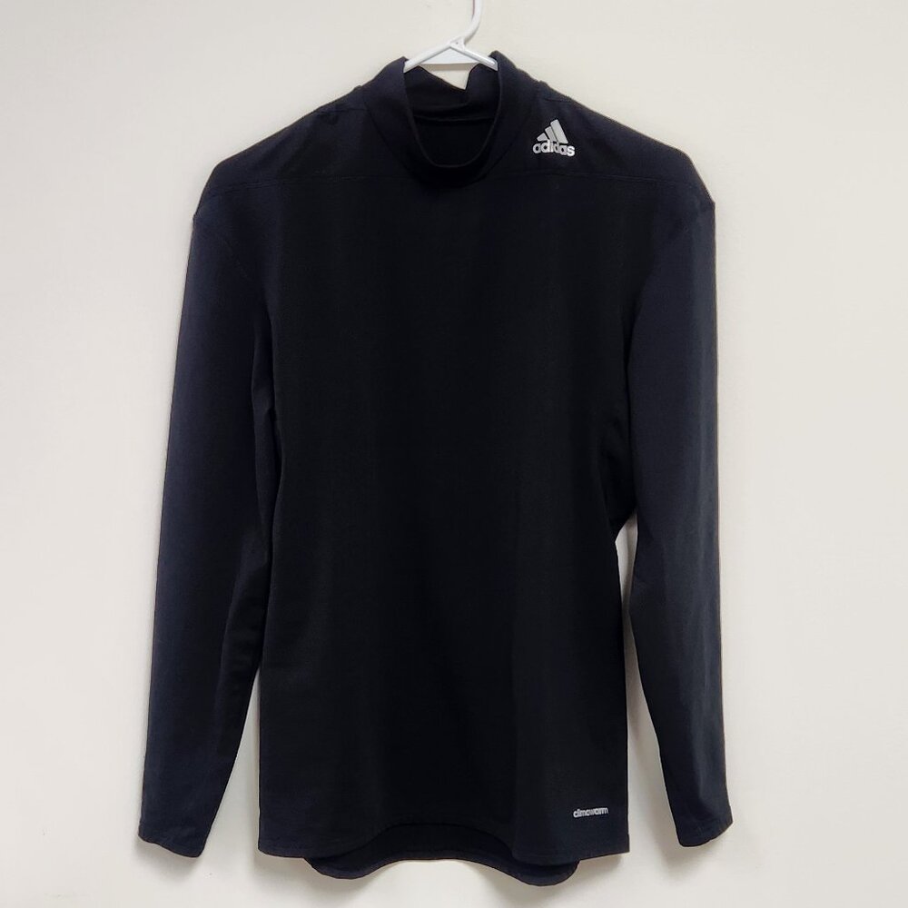Women's Adidas Techfit Climawarm Black Long Sleeve Mock Neck Shirt - Large